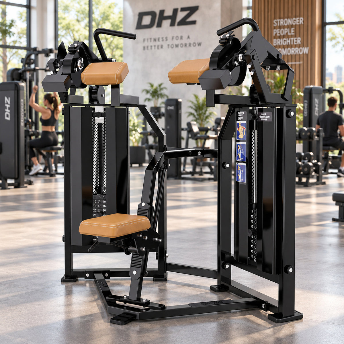 DHZ Fitness PM2037 braune Polsterung im modernen DHZ Fitnessstudio