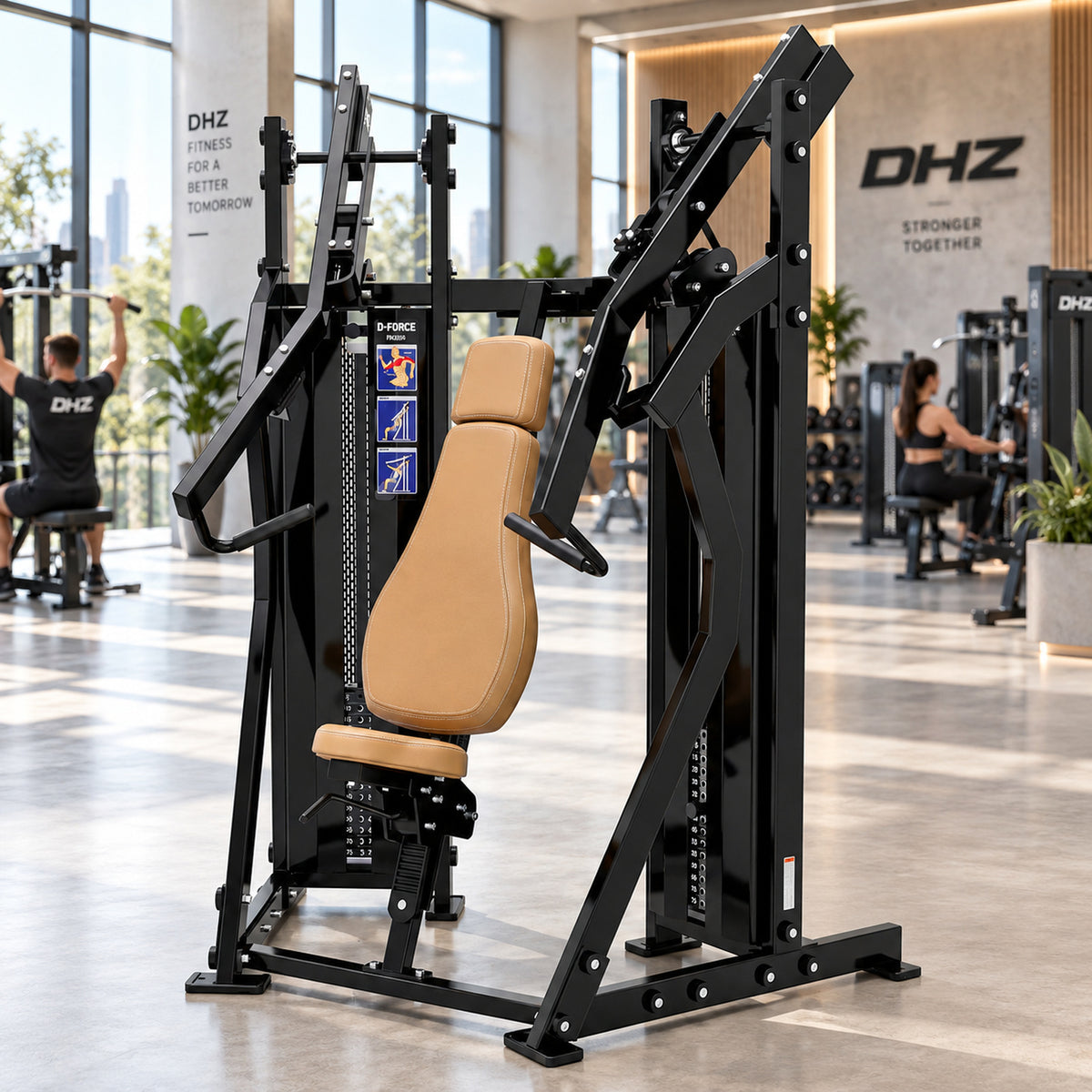 DHZ Fitness PM2038 braune Polsterung im modernen DHZ Fitnessstudio
