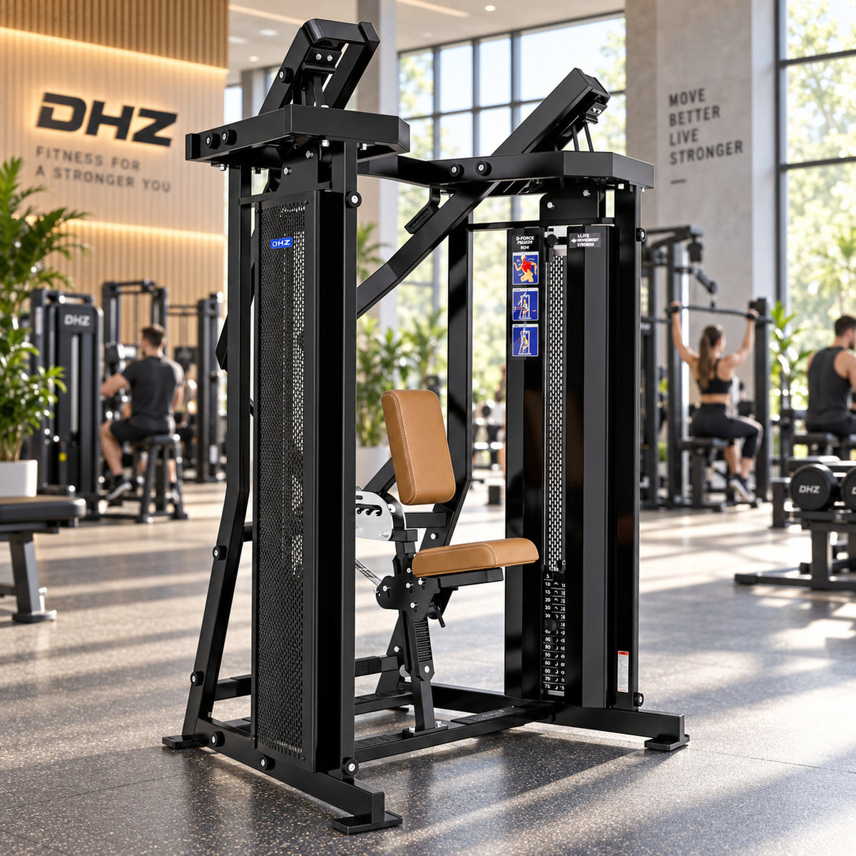 DHZ Fitness PM2039 braune Polsterung im modernen DHZ Fitnessstudio