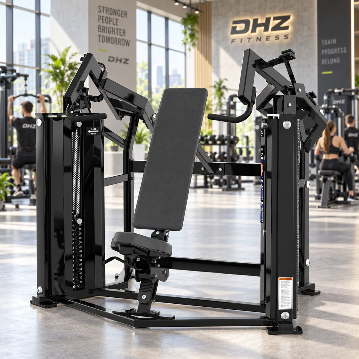 DHZ Fitness PM2041 schwarze Polsterung im modernen DHZ Fitnessstudio