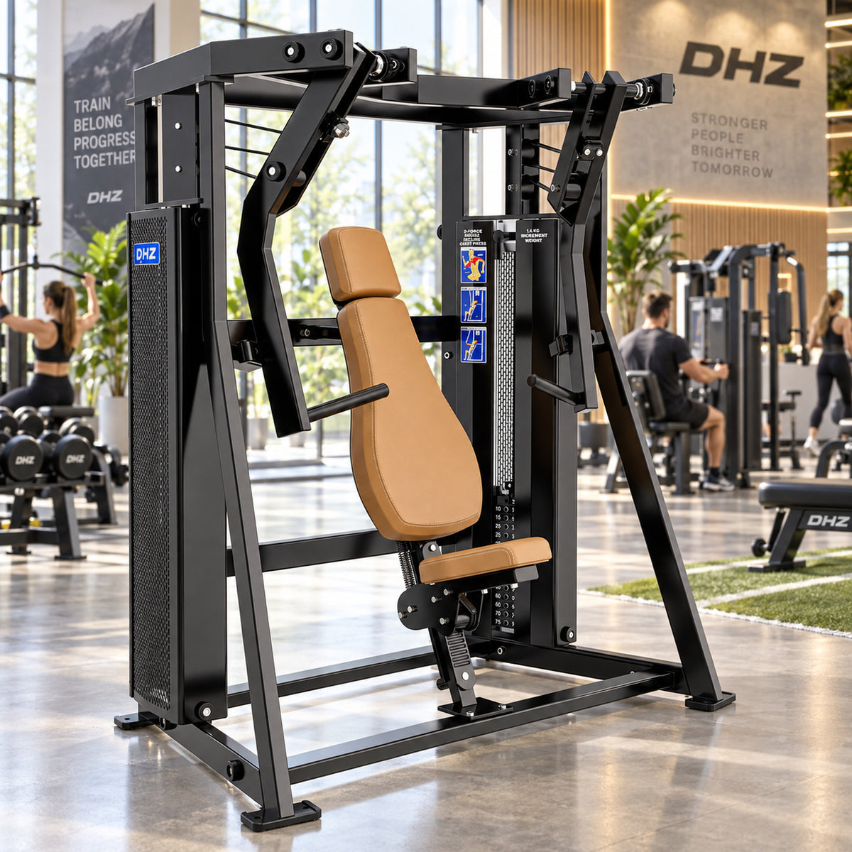 DHZ Fitness PM2042 braune Polsterung im modernen DHZ Fitnessstudio