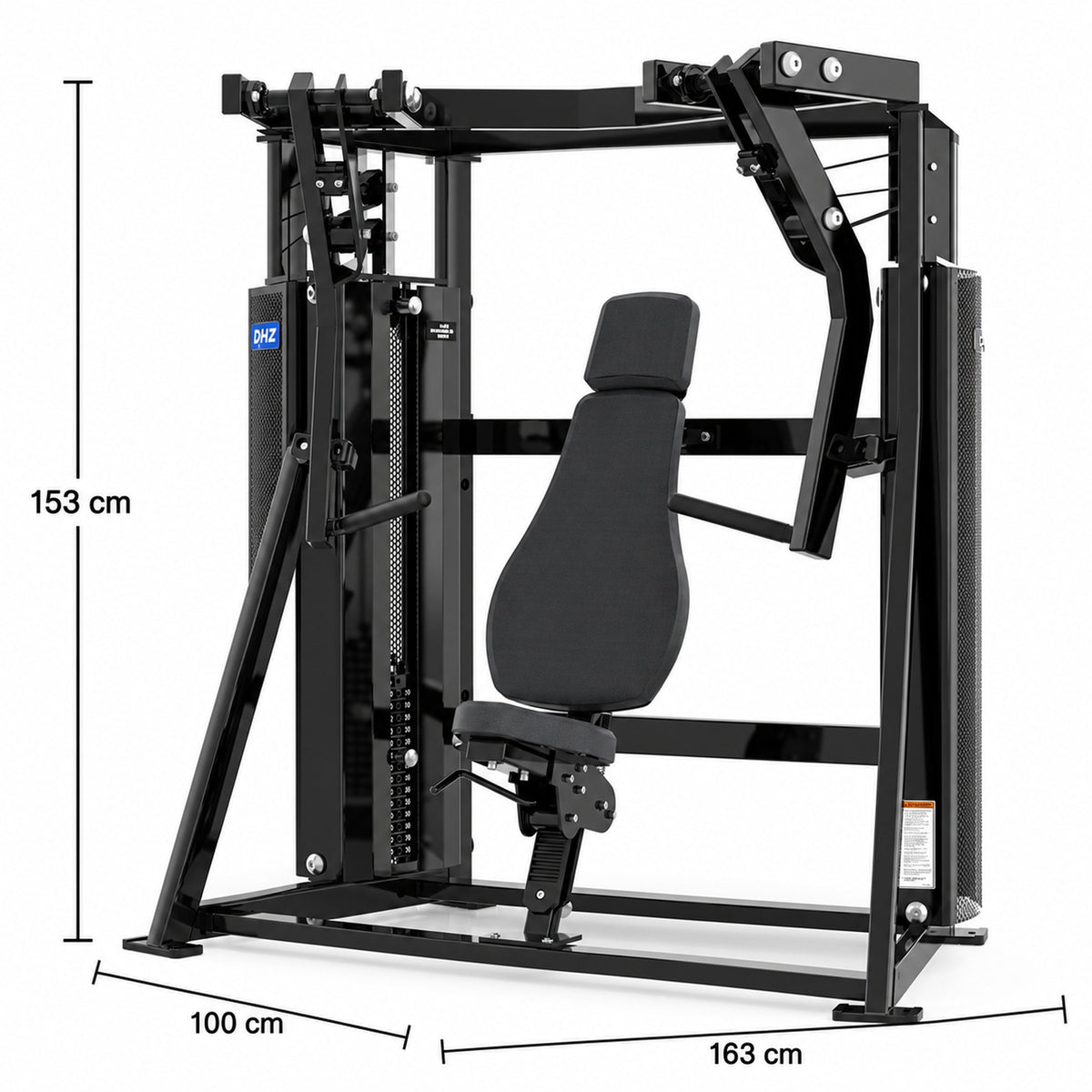 DHZ Fitness PM2042 schwarze Polsterung Abmessungen 163 x 100 x 153 cm