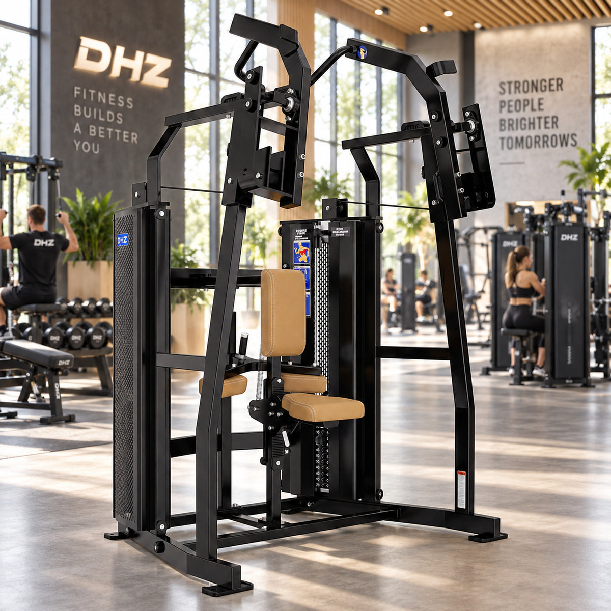 DHZ Fitness PM2044 braune Polsterung im modernen DHZ Fitnessstudio