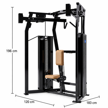 DHZ Fitness PM2045 braune Polsterung Abmessungen 183 x 120 x 196 cm