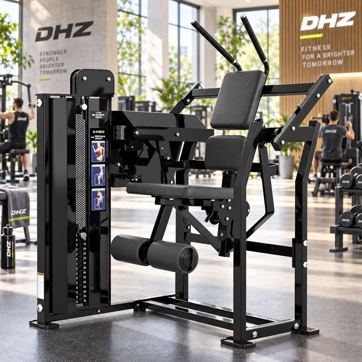 DHZ Fitness PM2046 schwarze Polsterung im modernen DHZ Fitnessstudio