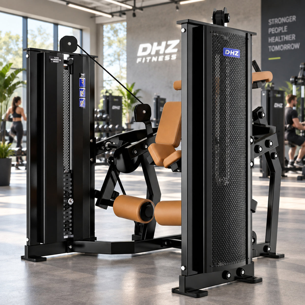 DHZ Fitness PM2047 braune Polsterung im modernen DHZ Fitnessstudio