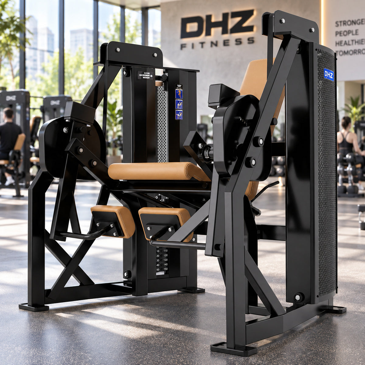 DHZ Fitness PM2048 braune Polsterung im modernen DHZ Fitnessstudio
