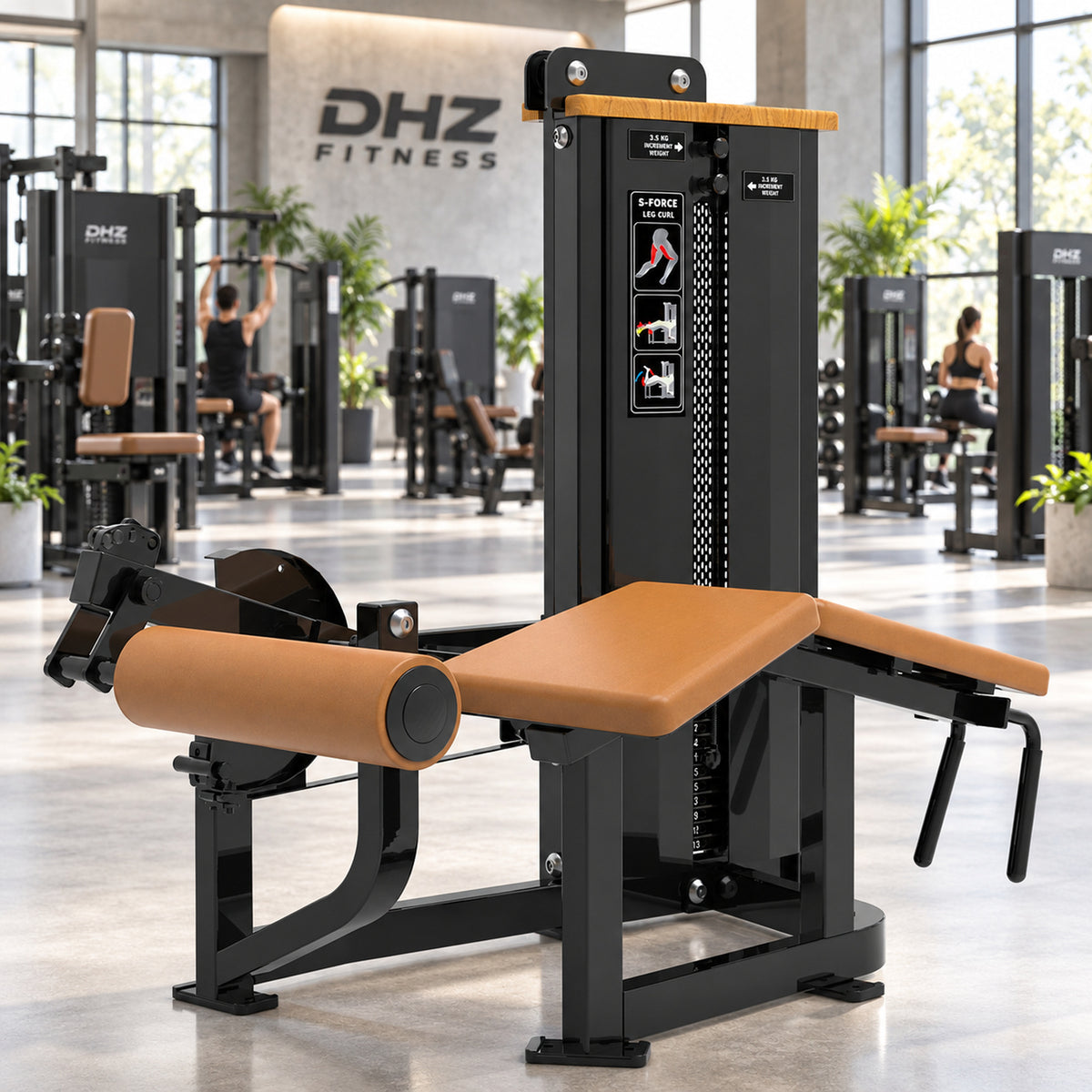 DHZ Fitness SM5001 braune Polsterung im modernen DHZ Fitnessstudio