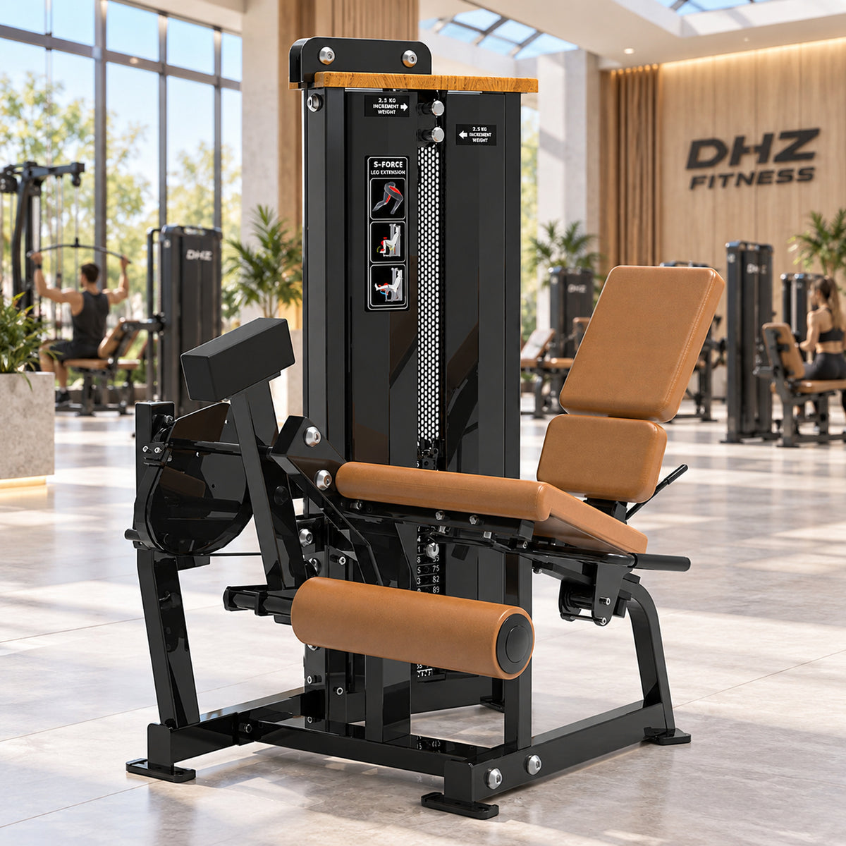 DHZ Fitness SM5002 braune Polsterung im modernen DHZ Fitnessstudio
