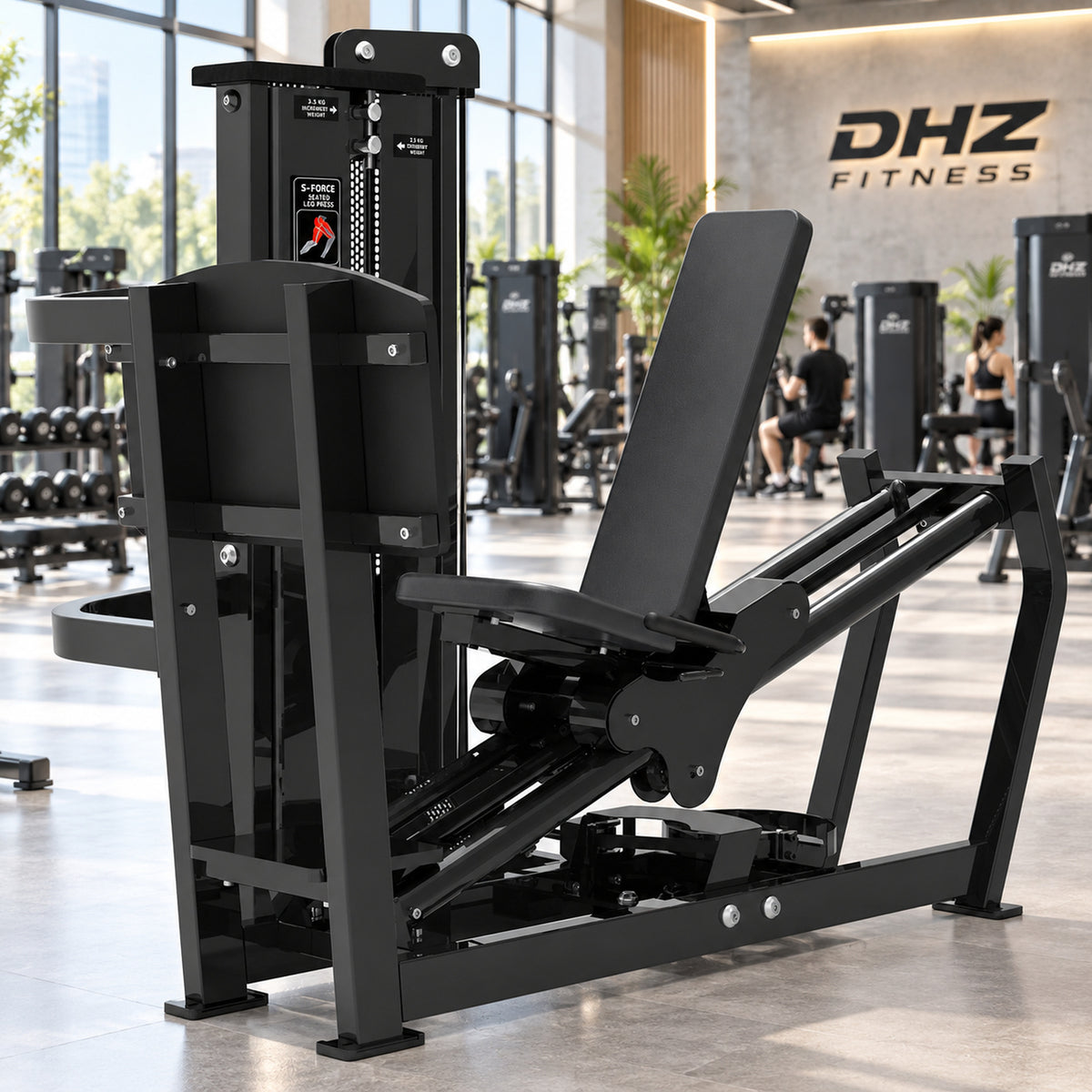 DHZ Fitness SM5003 schwarze Polsterung im modernen DHZ Fitnessstudio