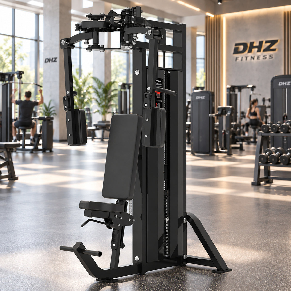 DHZ Fitness SM5004 schwarze Polsterung im modernen DHZ Fitnessstudio