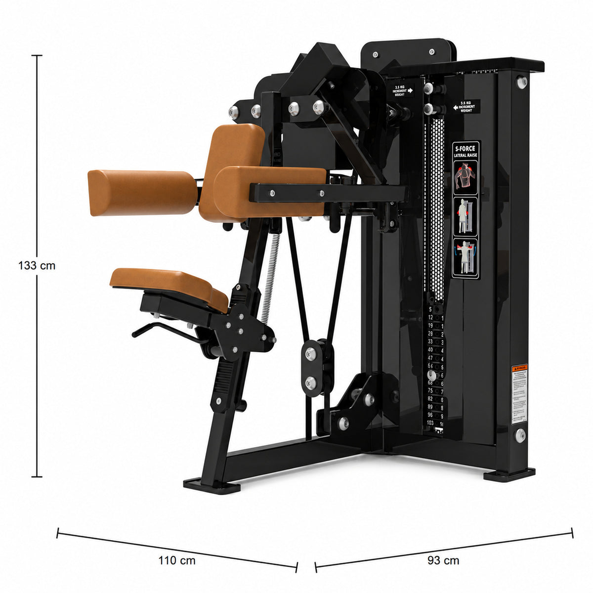 DHZ Fitness SM5005 braune Polsterung Abmessungen 110 x 93 x 133 cm