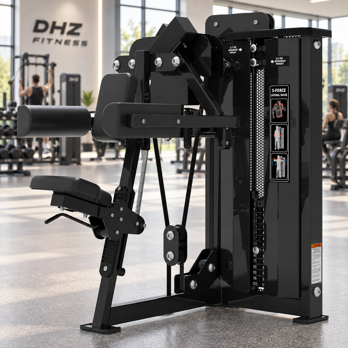 DHZ Fitness SM5005 schwarze Polsterung im modernen DHZ Fitnessstudio