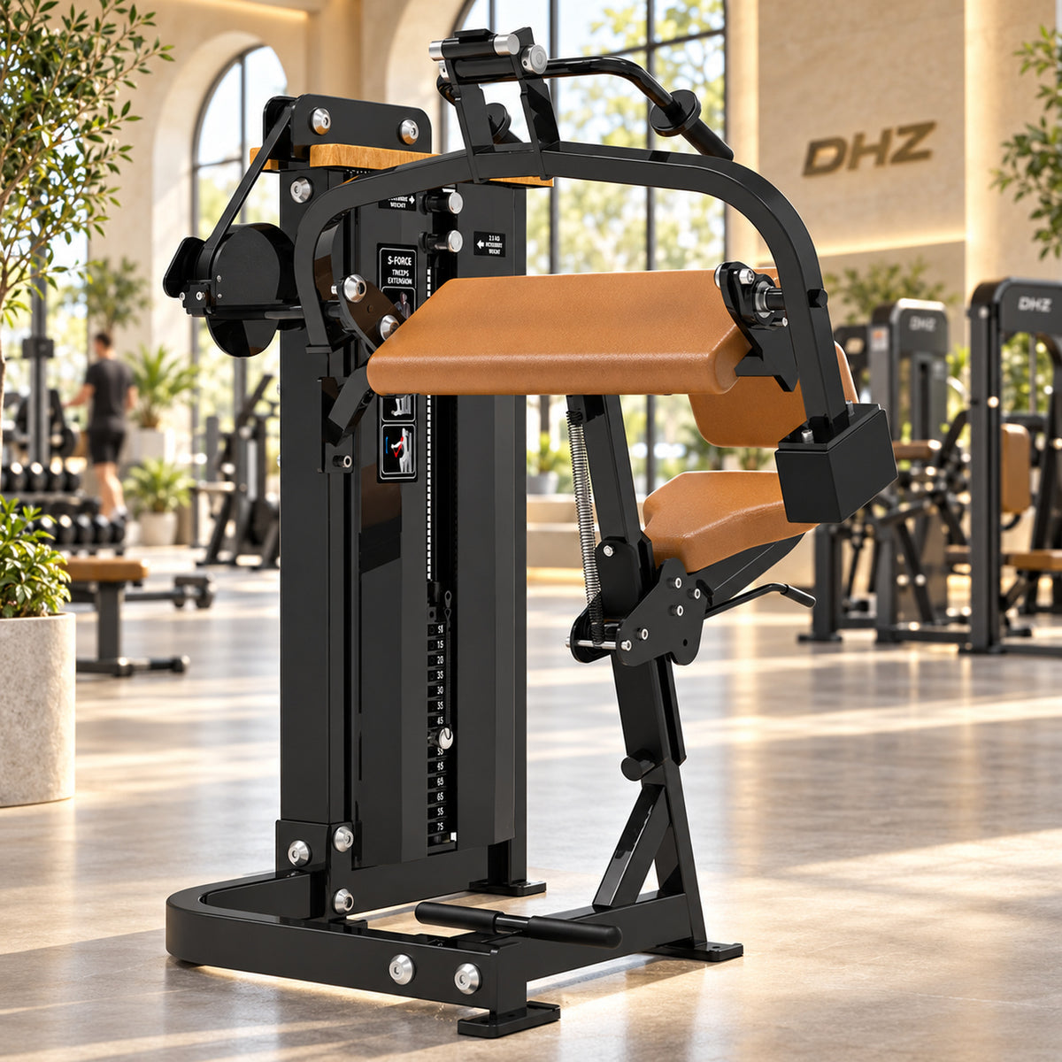 DHZ S-FORCE SM5028 Seated Dip – braune Polster – Studio-Lifestylebild