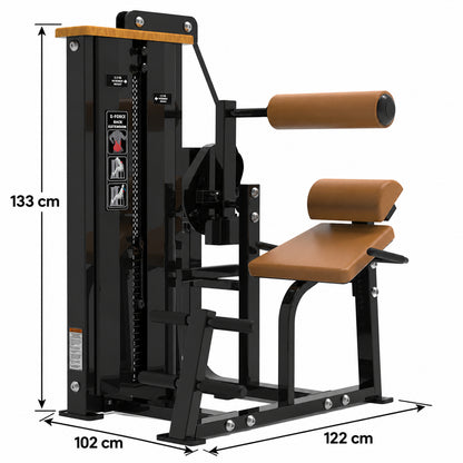 DHZ Fitness SM5031 braune Polsterung – Abmessungen 122 × 102 × 133 cm