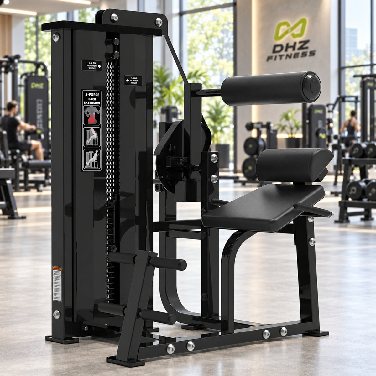 DHZ Fitness SM5031 schwarze Polsterung im hellen DHZ Fitnessstudio