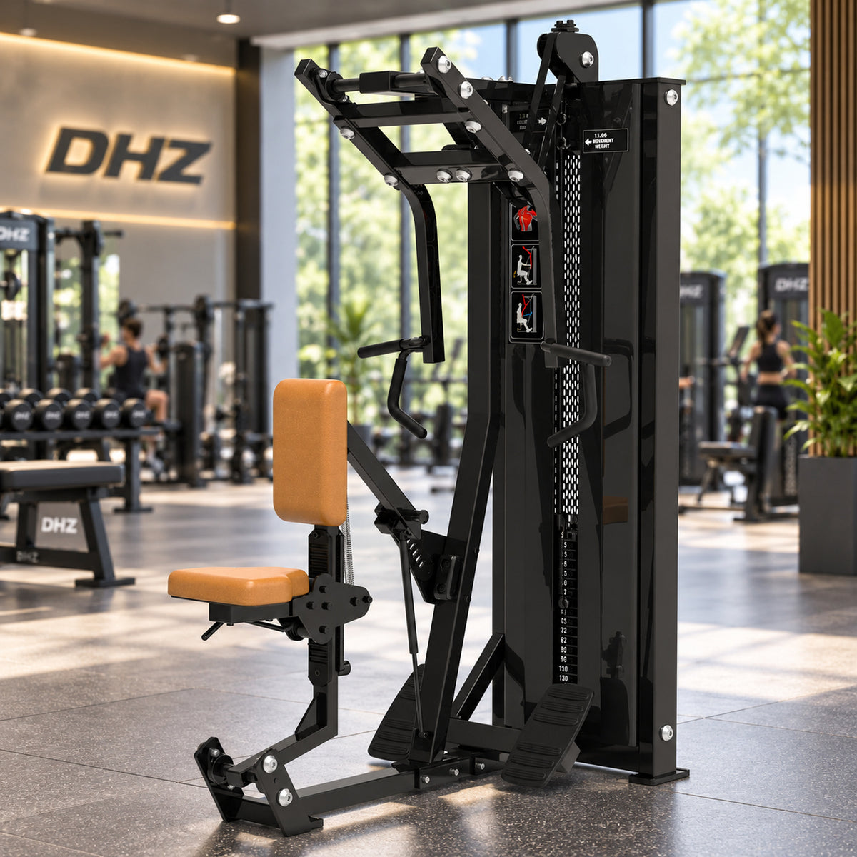 DHZ Fitness SM5034 braune Polsterung im hellen DHZ Fitnessstudio