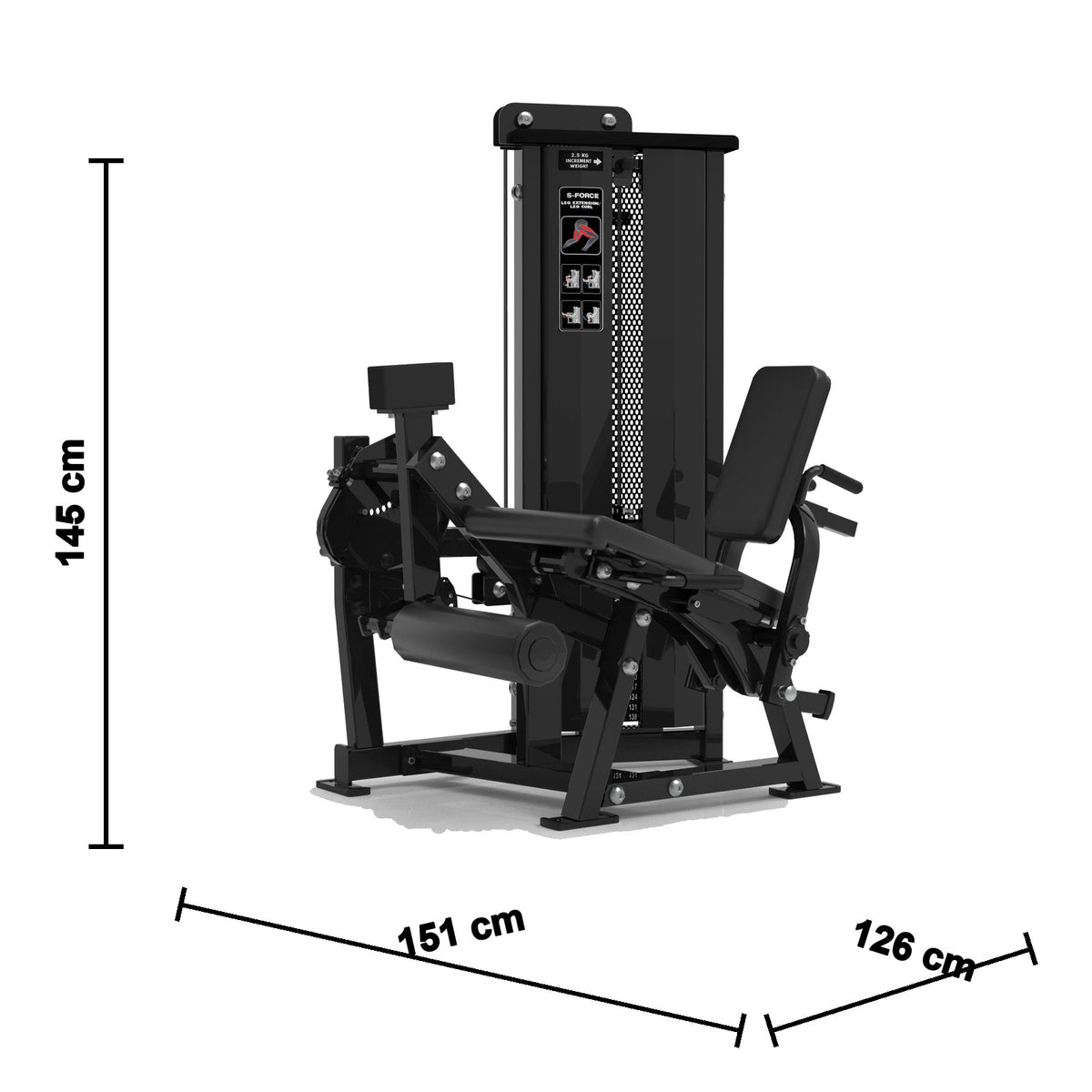 Abmessungen DHZ Fitness SM5090 schwarz schwarz – Höhe, Breite und Tiefe