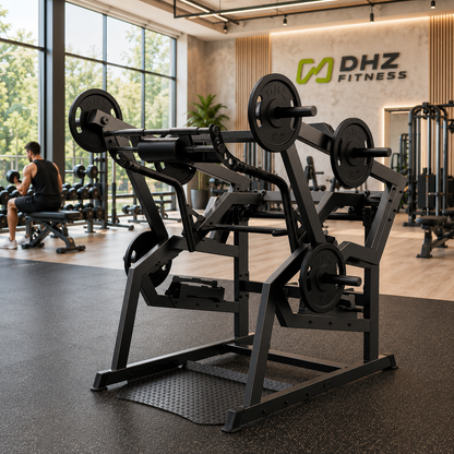 DHZ A601L Power Squat Pro – Plate Loaded Kniebeugenmaschine für professionelles Bein- und Gesäßtraining