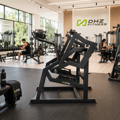 DHZ A601 Power Squat – Plate Loaded Squat Machine für Fitnessstudios und professionelles Krafttraining