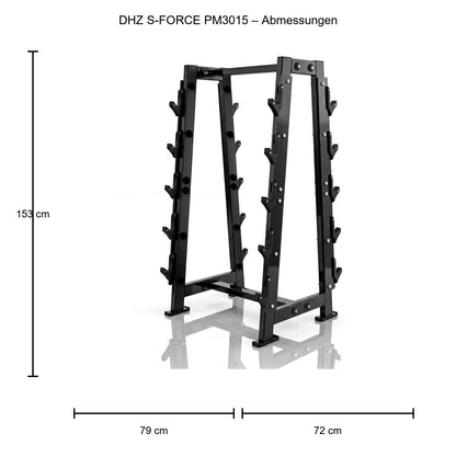 DHZ S-FORCE PM3015 Schwarz Abmessungen 79 x 72 x 153 cm