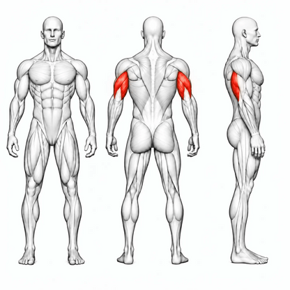 Animierte Muskelgruppen des DHZ U2028 Triceps Extension: Trizeps primär