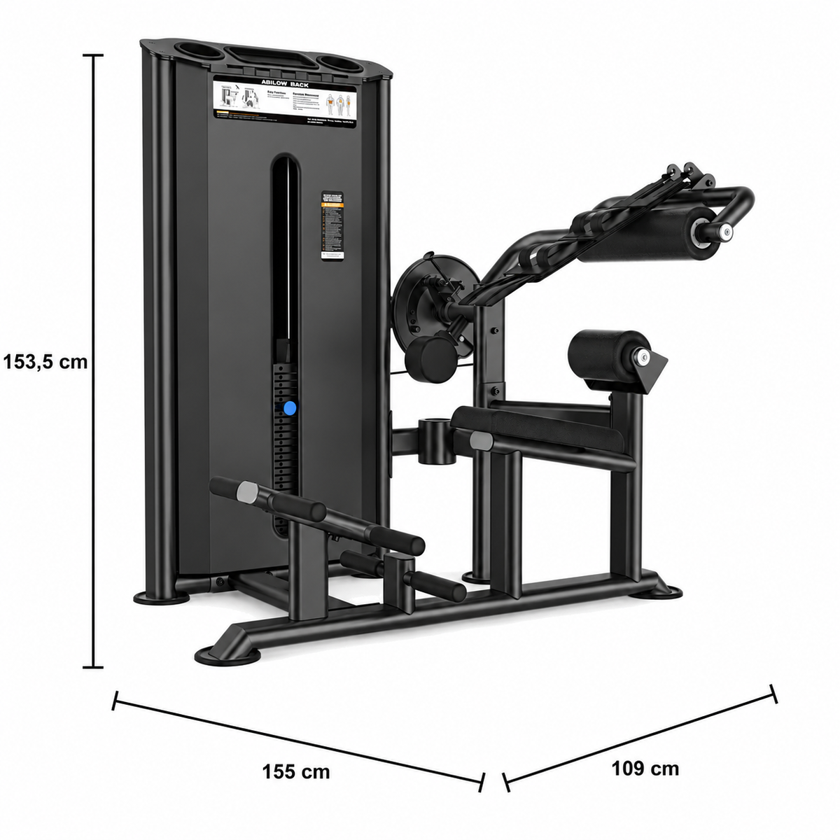 DHZ U2088 Abdominal & Back Extension in Black Pearl/Black – Maße 155 × 109 × 153,5 cm