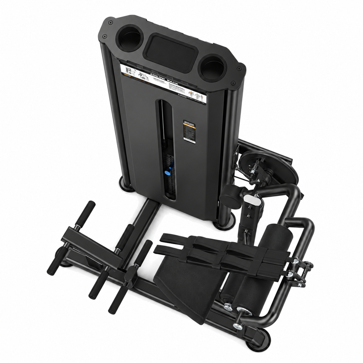 DHZ U2088 Abdominal & Back Extension, Draufsicht in Black Pearl/Black mit geschlossener EVOST III Abdeckung