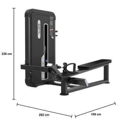DHZ U3033A Long Pull – geführter Ruderzug der EVOST II Kraft Serie – Maßzeichnung mit Produktabmessungen 282 × 109 × 236 cm