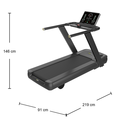 DHZ X8600 Profi Laufband – Abmessungen 219 × 91 × 146 cm