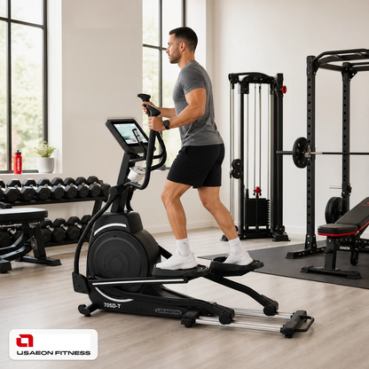 USAEON 705D-T Profi Crosstrainer Fitnessstudio – Geräteansicht im professionellen Fitnessstudio