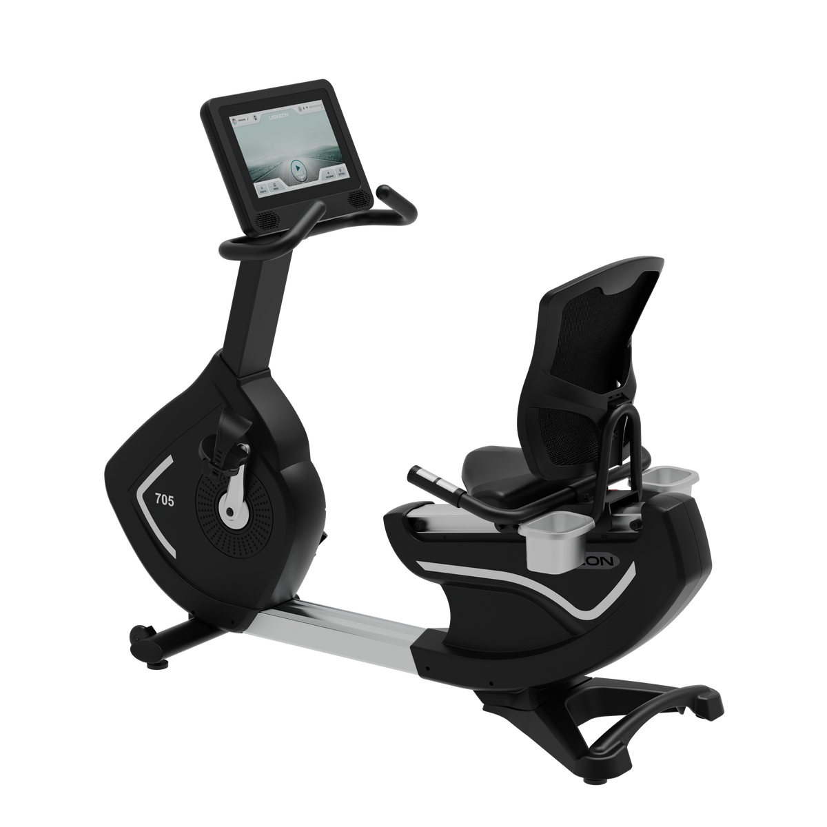 USAEON 705R-T Profi Liegeergometer Fitnessstudio – Seitenansicht – Ansicht 1