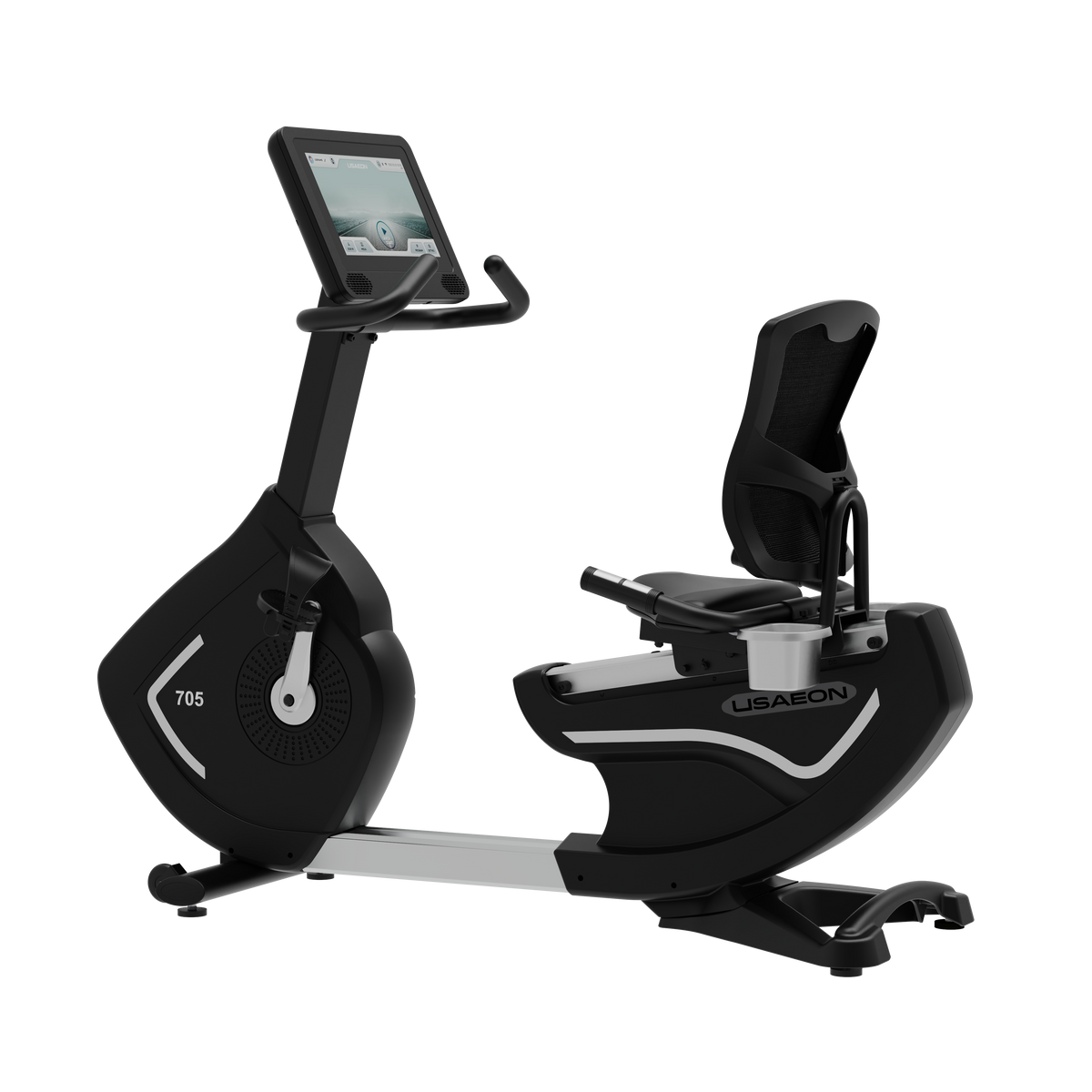 USAEON 705R-T Profi Liegeergometer Fitnessstudio – Seitenansicht – Ansicht 2