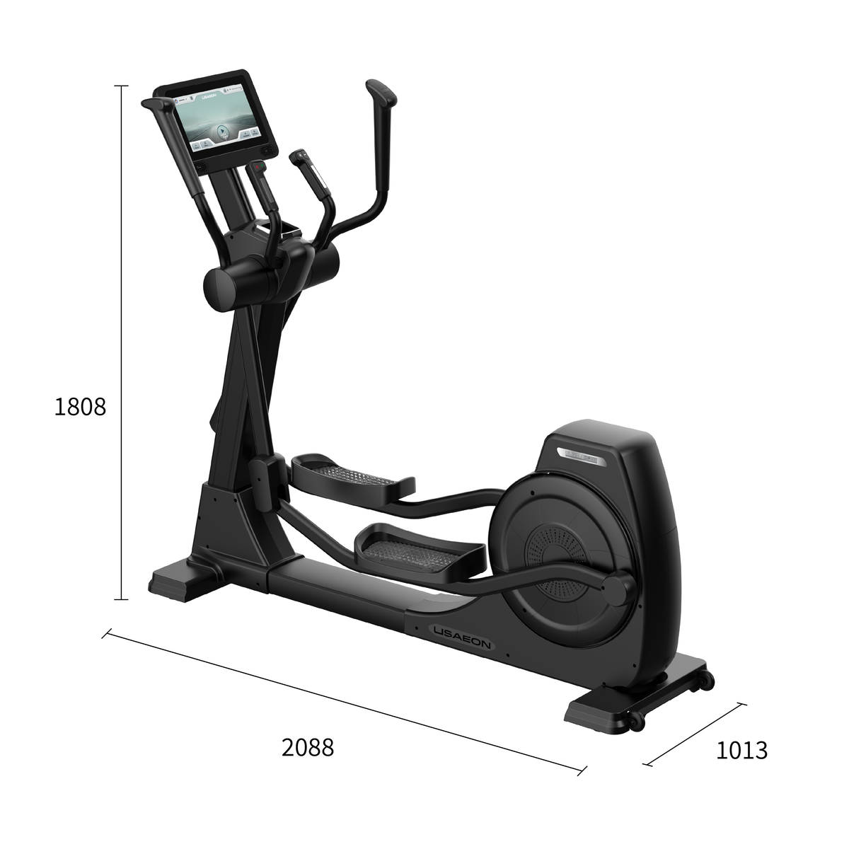 USAEON ULTIMAGLIDE 805E-T Premium Profi Crosstrainer für Fitnessstudio - Abmessungen