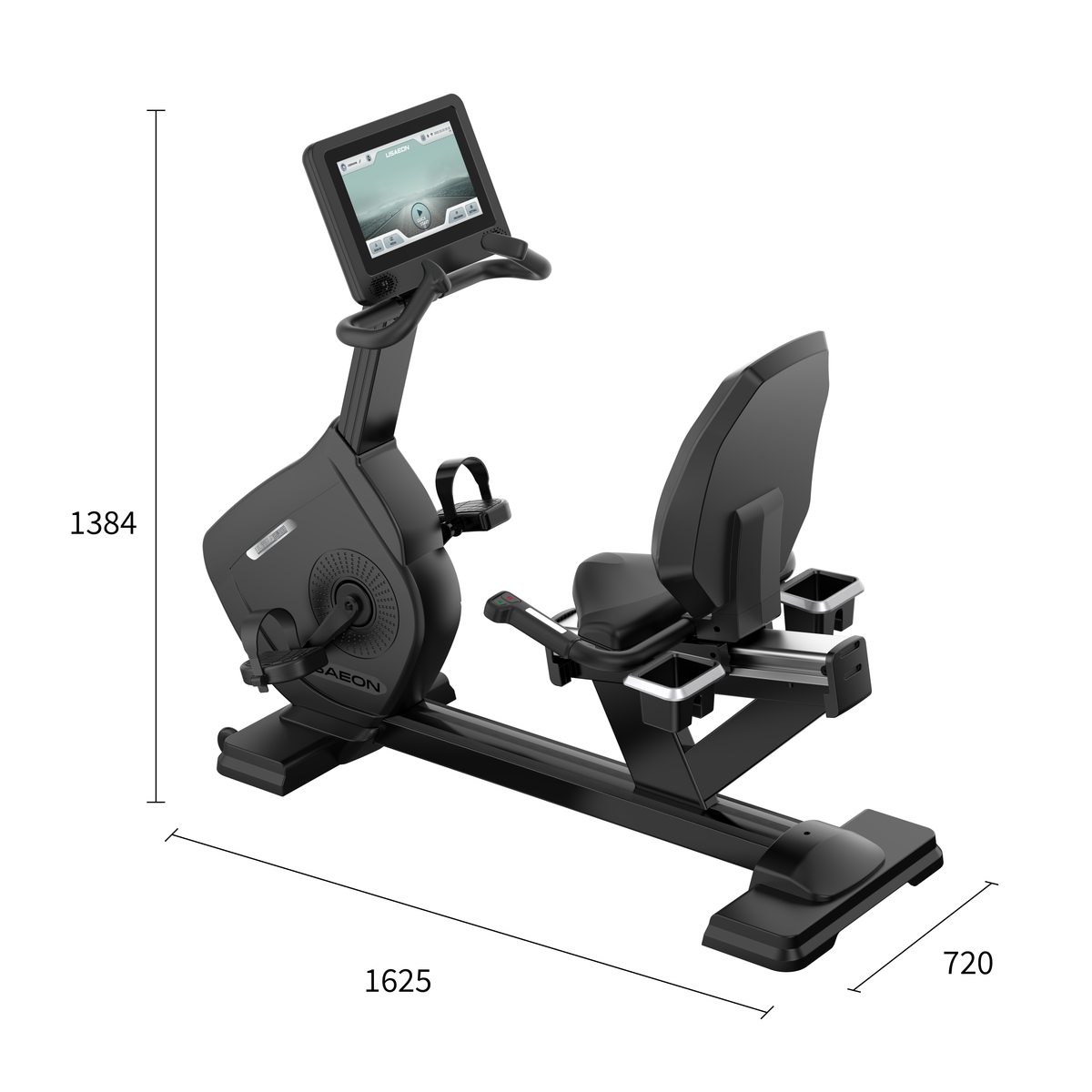 USAEON ULTIMAGLIDE 805R-T Premium Profi Liegeergometer für Fitnessstudio - Abmessungen
