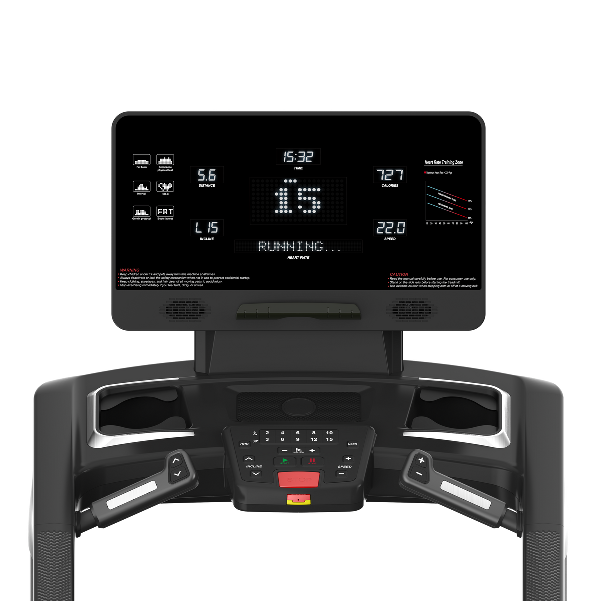 USAEON ULTIMAGLIDE AI950 Premium Profi Laufband für Fitnessstudio - Display - Konsole - LED-Display